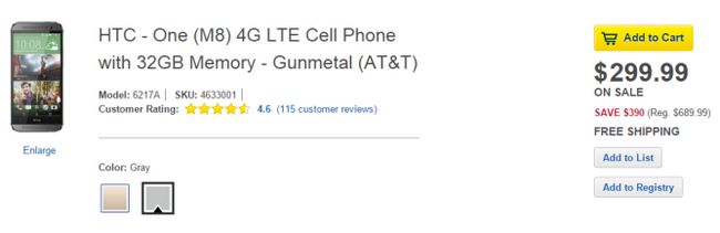 05/13/2015 11_38_49-HTC uno M8 4G LTE teléfono celular con 32 GB de memoria Gray 6217A - Best Buy